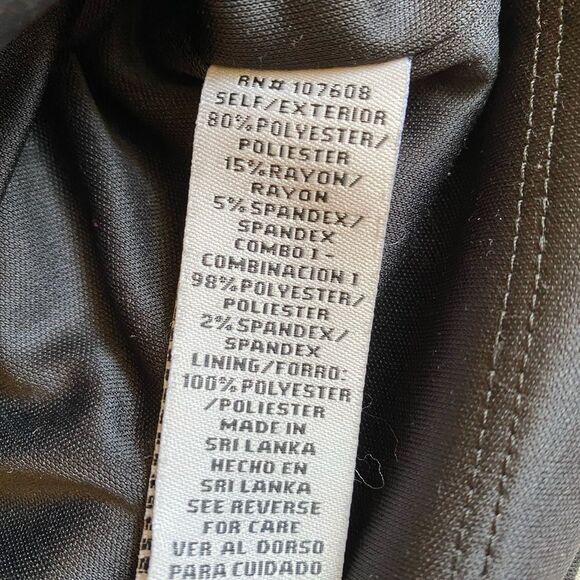 Vintage Lesley Fay Houndstooth Midi Dress Size 10 Black Grey Gold 3/4 Sleeves - Picture 15 of 15